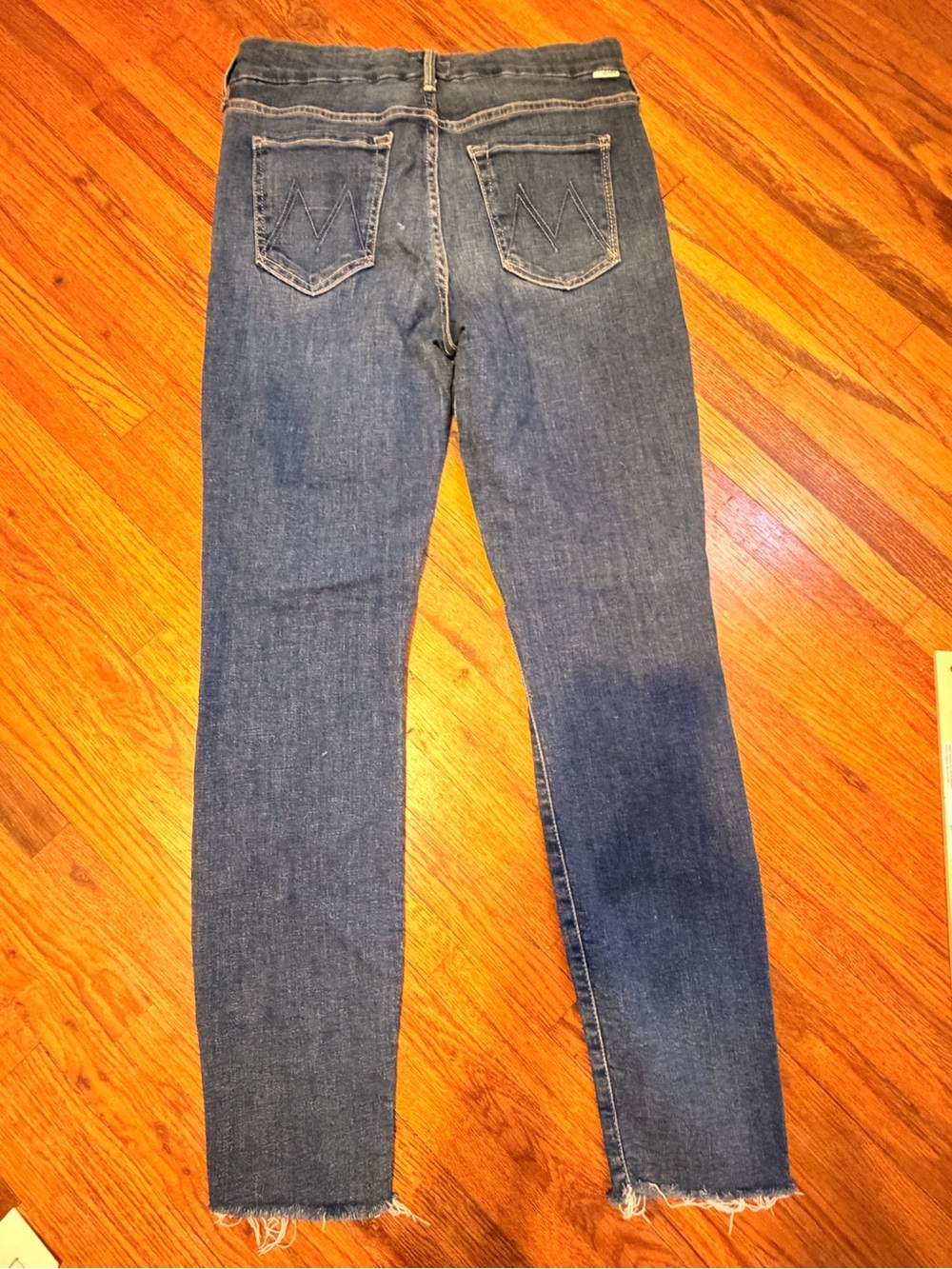 MOTHER Jeans Size 29 Dark Wash Raw Hem Slim Straight Denim - Picture 5 of 7